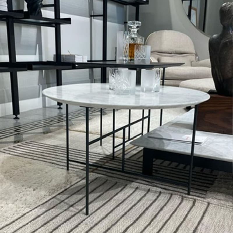 De Padova Tavolino rotondo Sen piano marmo bianco Carrara d67 Longho Design Palermo