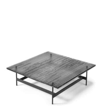 Fiam - Tavolino Waves 90x90 piano strisce fumè