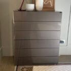 Lago Comò 36E8 6 cassetti vetro lucido piombo metal longho design palermo