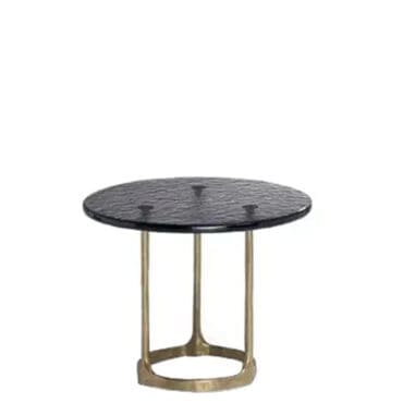Molteni - Tavolino Aster struttura ottone lucido top fumé H40