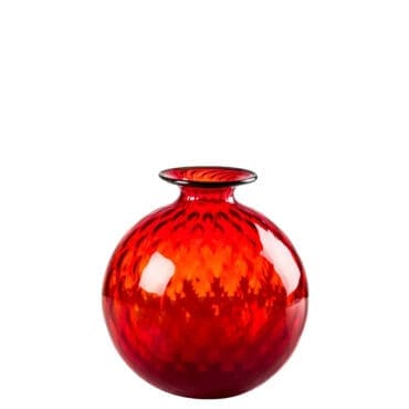 Venini -  Vaso Balloton Small rosso filo verde mela