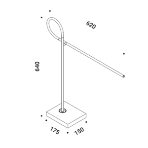 Davide Groppi Lampada da Tavolo Ribbon 3000K nera longho design palermo