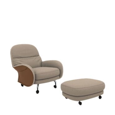 De Padova Poltrona Louisiana con Pouf cuoio naturale grezzo Longho Design Palermo