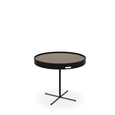 De Padova - Tavolino Chab Leather nero tortora d60