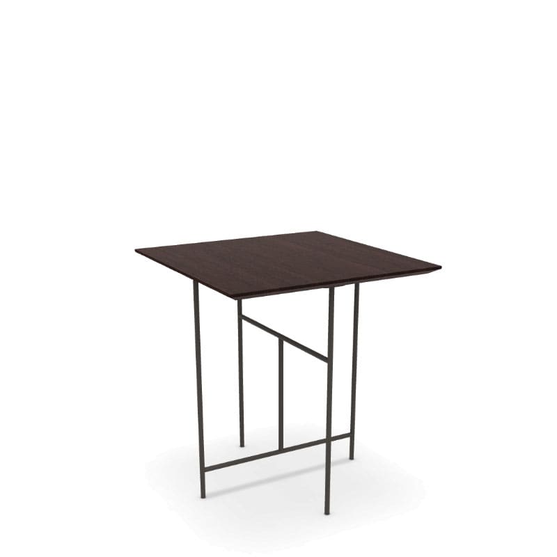 Tavolino M2 Kollektion Vista 4 - Effetto Rovere Marrone, Misure 50x40x62 Cm, Ripiano In MDF, Struttura Metallo Nero