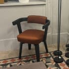 Molteni Sedia dining Porta Volta rovere nero seduta e schienale imbottito Zaara 2 Longho Design Palermo