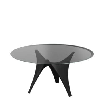 Molteni Tavolo Arc base cemento nero top vetro fumè d150 Longho Design Palermo