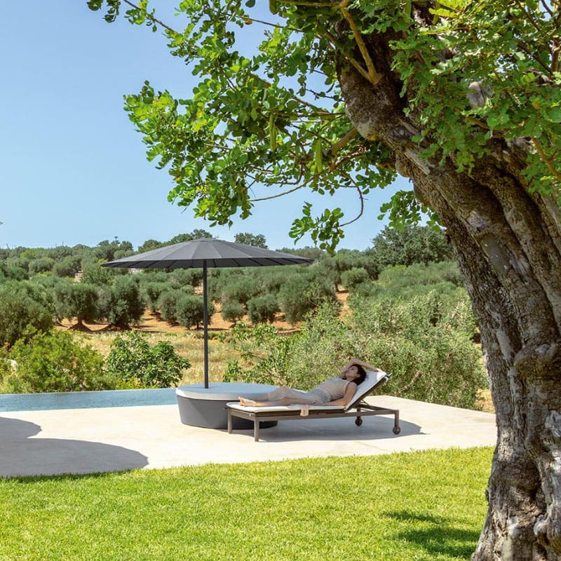 Talenti Parasol Ermes con Pouf graphite castle white Longho Design Palermo