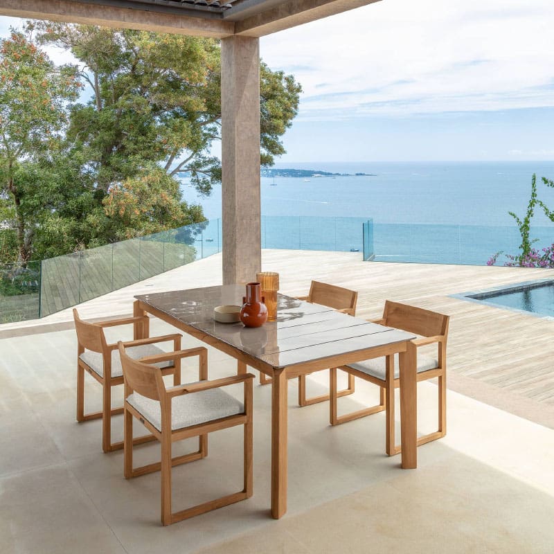 Talenti Tavolo da pranzo Thea 200x100 natural teak gloss beige 1 Longho Design Palermo