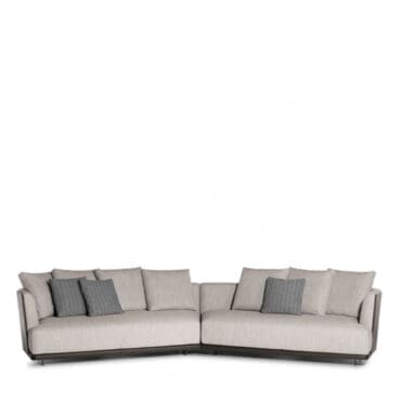 Molteni Divano Cleo L246 pelle Pandora e rivestimento tessuto Kiwi 1 Longho Design Palermo