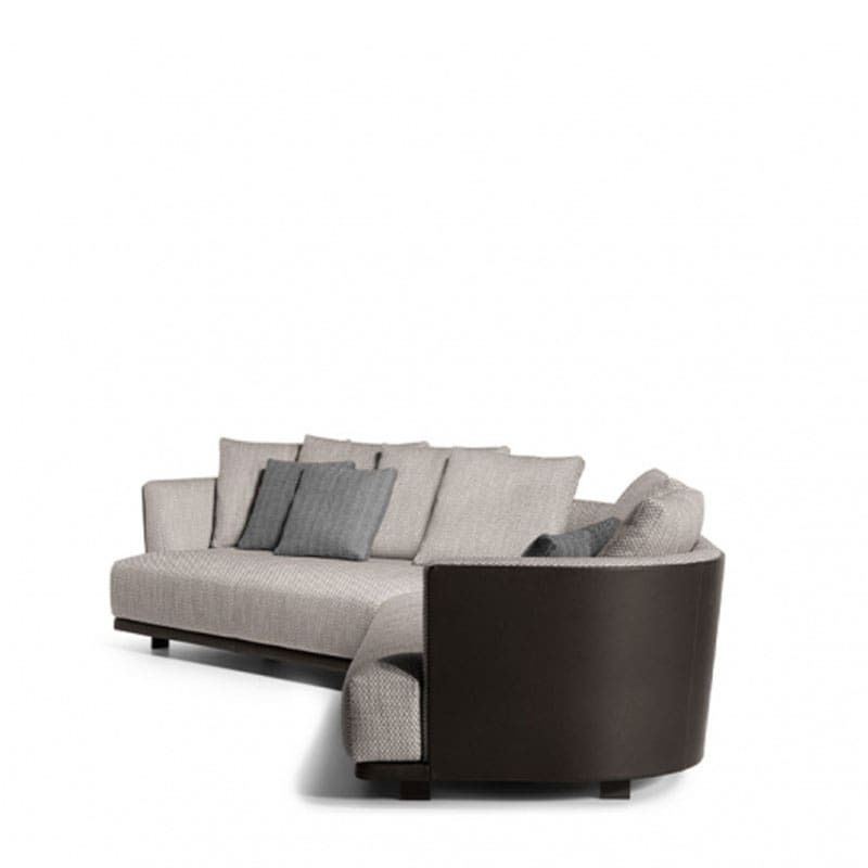 Molteni Divano Cleo L246 pelle Pandora e rivestimento tessuto Kiwi 2 Longho Design Palermo