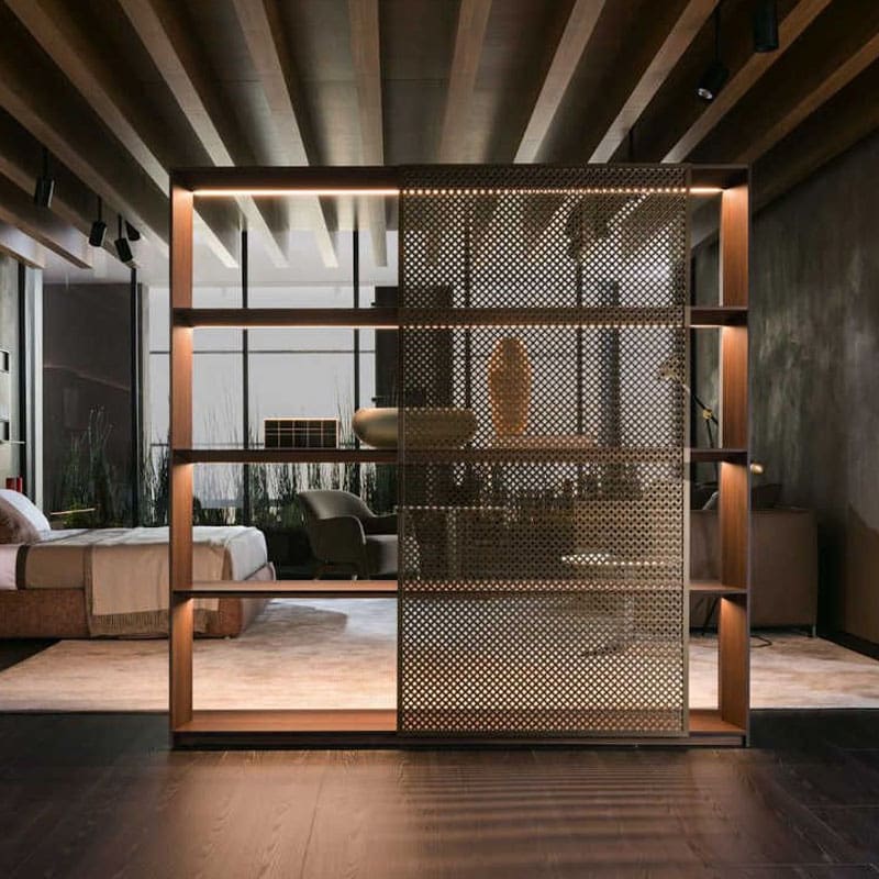Molteni Libreria Ava eucalipto con LED 2 Longho Design Palermo