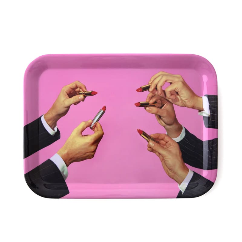 Seletti Set pz Vassoio Pink Lipstick LONGHO Design Concept