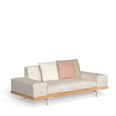 Talenti Divano 2 posti Allure braccioli rivestiti natural teak peach white Longho Design Palermo