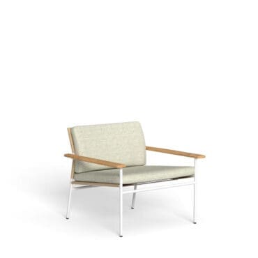 Talenti Poltrona lounge Allure white natural teak Tie beige Longho Design Palermo