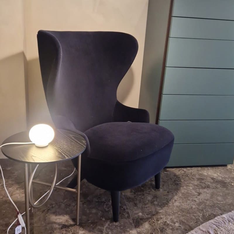 Tom Dixon Poltrona Micro Wingback rivestimento tessuto Kvadrat nero cat.B 5 Longho Design Palermo