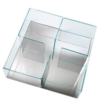 Fiam Tavolino Quadra 120x120 base retro argentato Longho Design Palermo