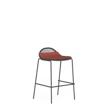 Talenti Sgabello Bar Panama grafite con cuscino seduta 35x40 Longho Design Palermo