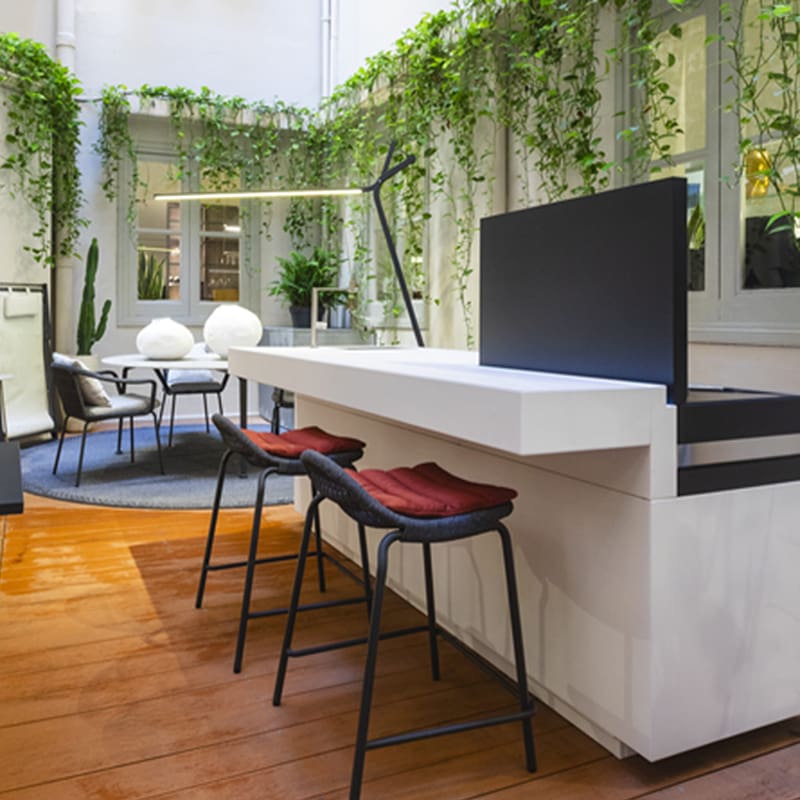 Talenti Sgabello Bar Panama grafite con cuscino seduta 35x40 Longho Design Palermo