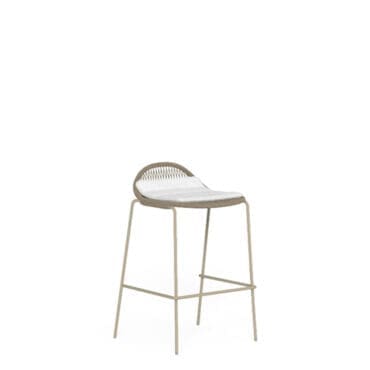 Talenti Sgabello Bar Panama dove con cuscino seduta bianco 35x40 Longho Design Palermo
