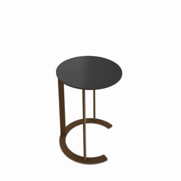 Maxalto - Tavolino ovale Elios struttura ambra piano vetro fumè