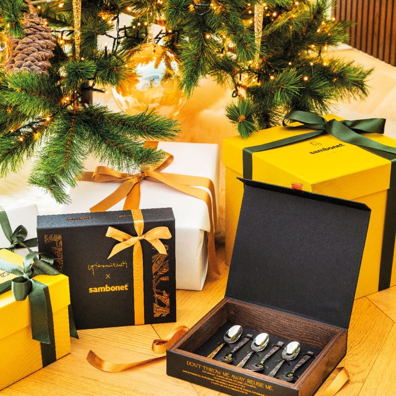 Sambonet Set 6 cucchiaini caffè espresso Jungle Monoblocco acciaio mirror 1 Longho Design Palermo