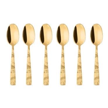 Sambonet Set 6 cucchiaini caffè espresso Jungle PVD Monoblocco oro Longho Design Palermo