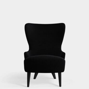 Tom Dixon Poltrona Micro Wingback rivestimento tessuto Kvadrat nero cat.B Longho Design Palermo