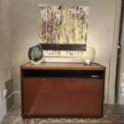 Molteni Cassettiera 5050 laccato lucido rosso Borgogna piano essenza Longho Design Palermo