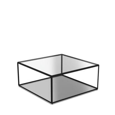 Molteni Tavolino 45° struttura legno frassino nero vetro trasparente 82x82 longho design palermo