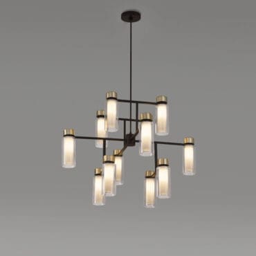 Tooy Chandelier Osman 560.12 nero ottone vetro trasparente longho design palermo