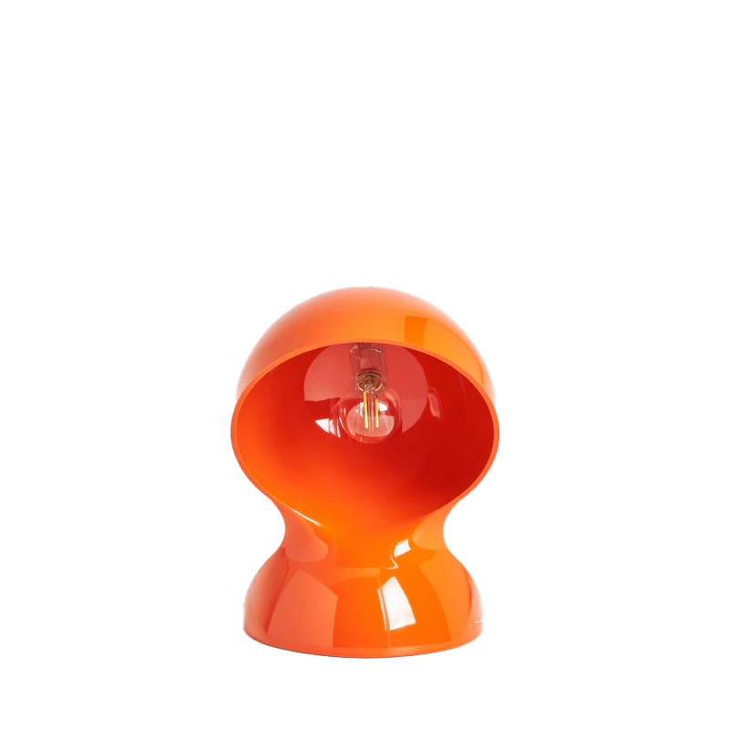 Lampada da tavolo in vetro arancione (anni 1960), Lumi Milano