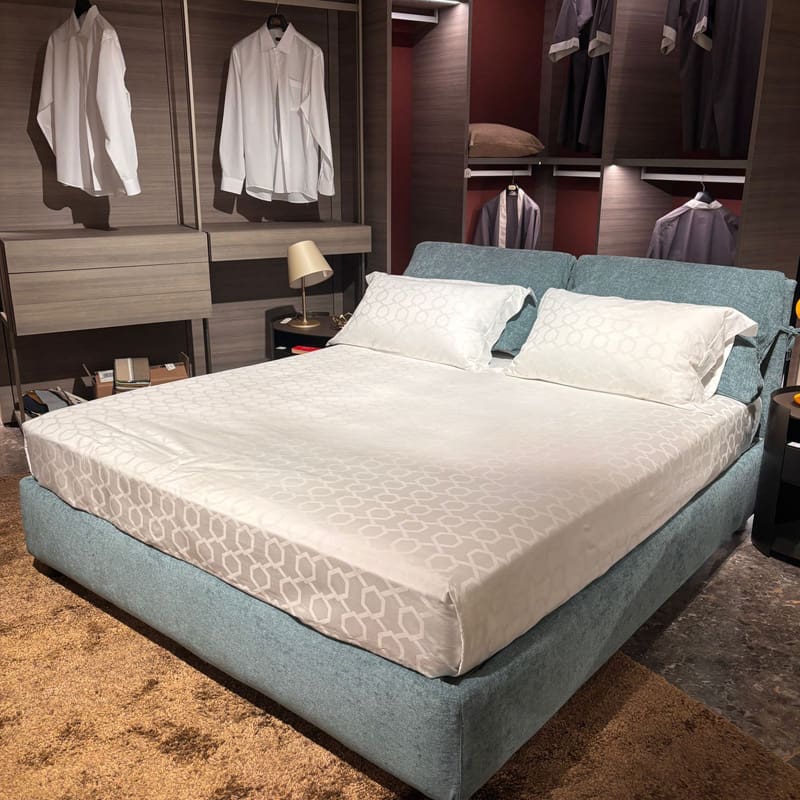 Flou Letto matrimoniale contenitore Nathalie 178x216 Verde 2 longho design palermo