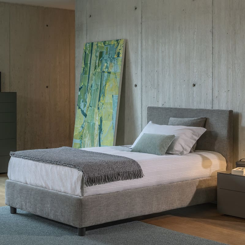 Flou Letto singolo Notturno 2 Testata alta Longho Design Palermo