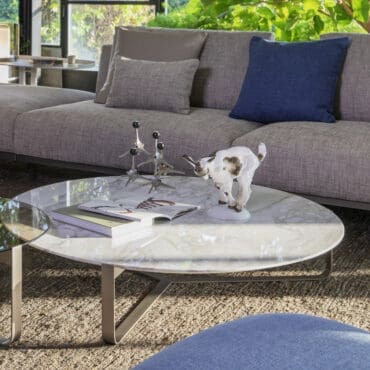 Flou Tavolino Yari d120 top marmo Longho Design Palermo