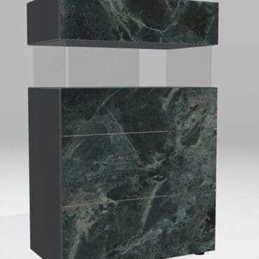 Lago - Comò Air 0685B Xglass lucido 73,6 x 40,6 x H112,1