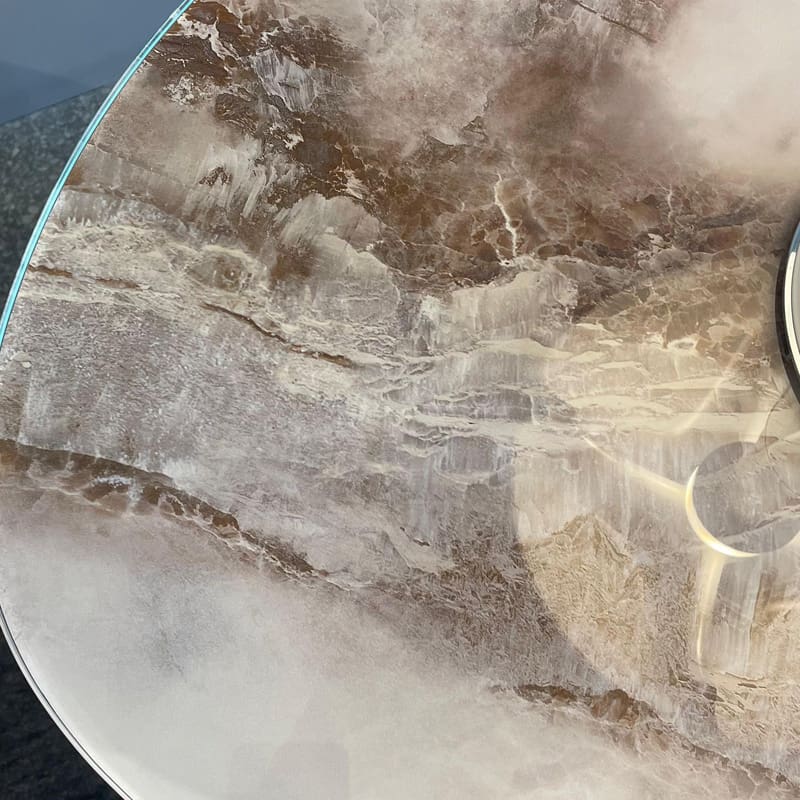 Lago Tavolino Pleasure top XGlass Alabastro gambe vetro fumè 2 longho design palermo