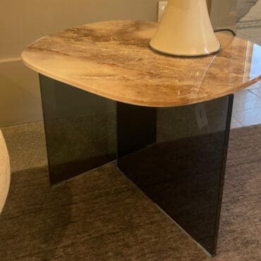 Lago Tavolino Pleasure top XGlass Alabastro gambe vetro fumè longho design palermo