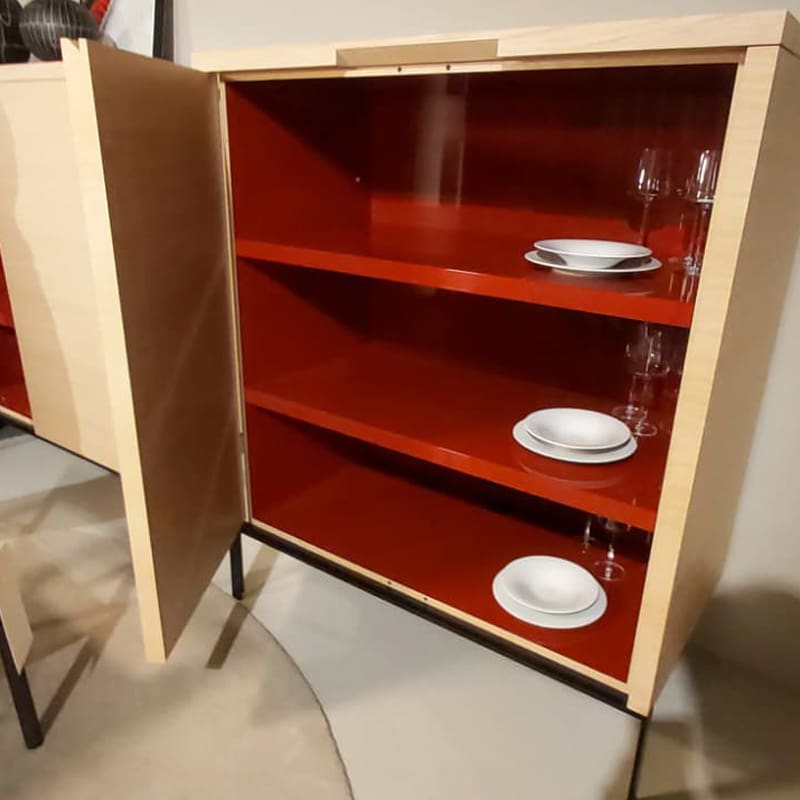 Maxalto Madia Mida 2 ante a battente rovere chiaro interni rosso mattone lucido 2 longho design palermo