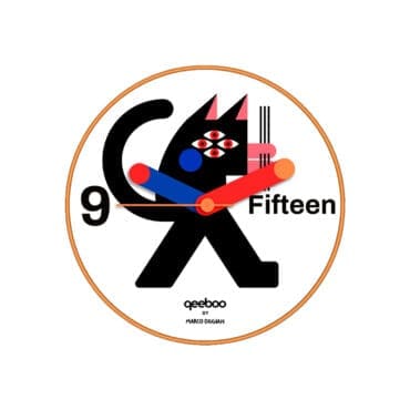 Qeeboo Orologio da parete Black Cat Longho Design Palermo