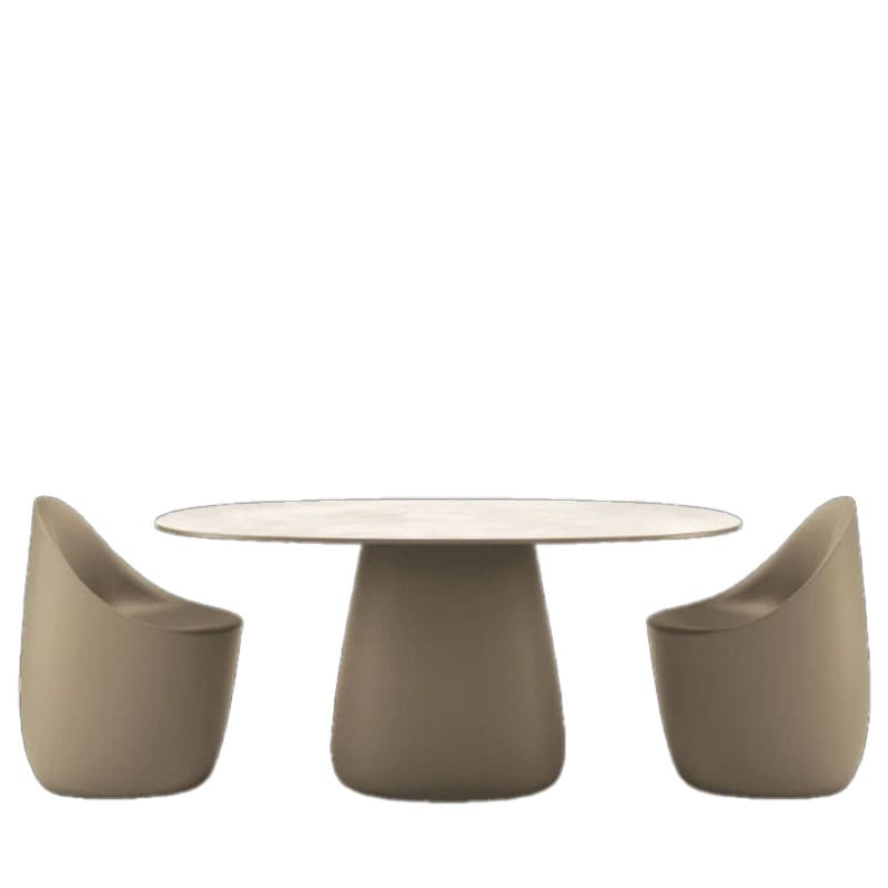 Qeeboo Tavolo Cobble 160 Stoneware bianco 1 Longho Design Palermo