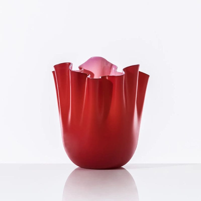 Venini Vaso Fazzoletto medium Rosso rosa 1 Longho Design Palermo