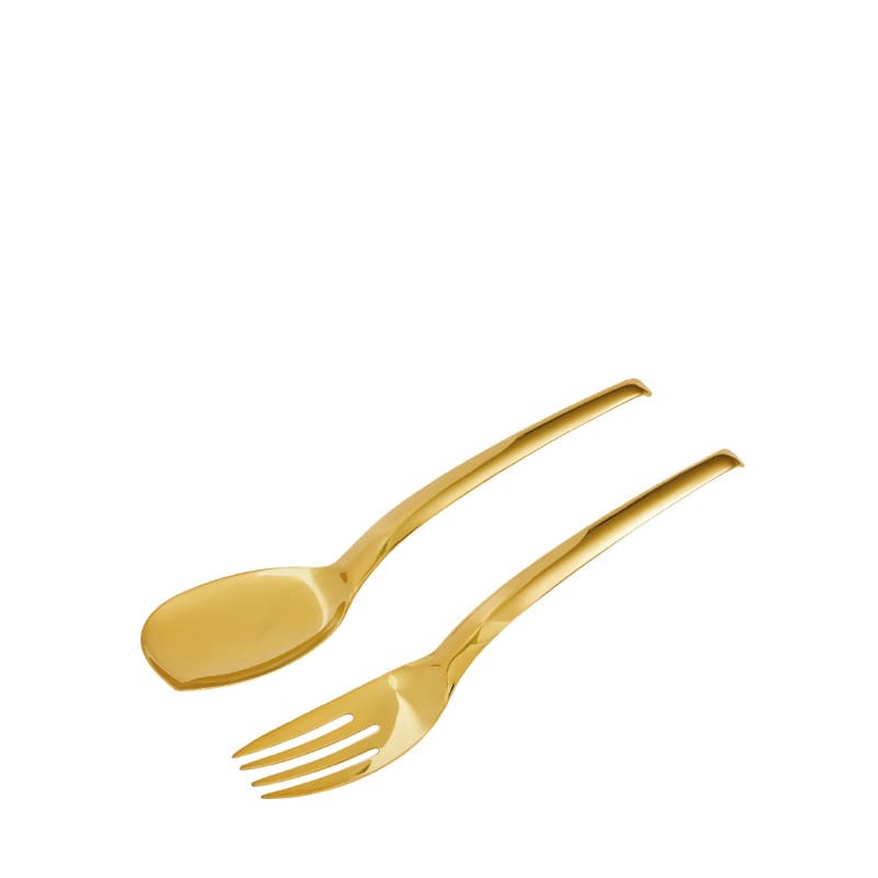 Sambonet Set cucchiaio e forchetta servire 30 cm PVD Gold 1 Longho Design Palermo