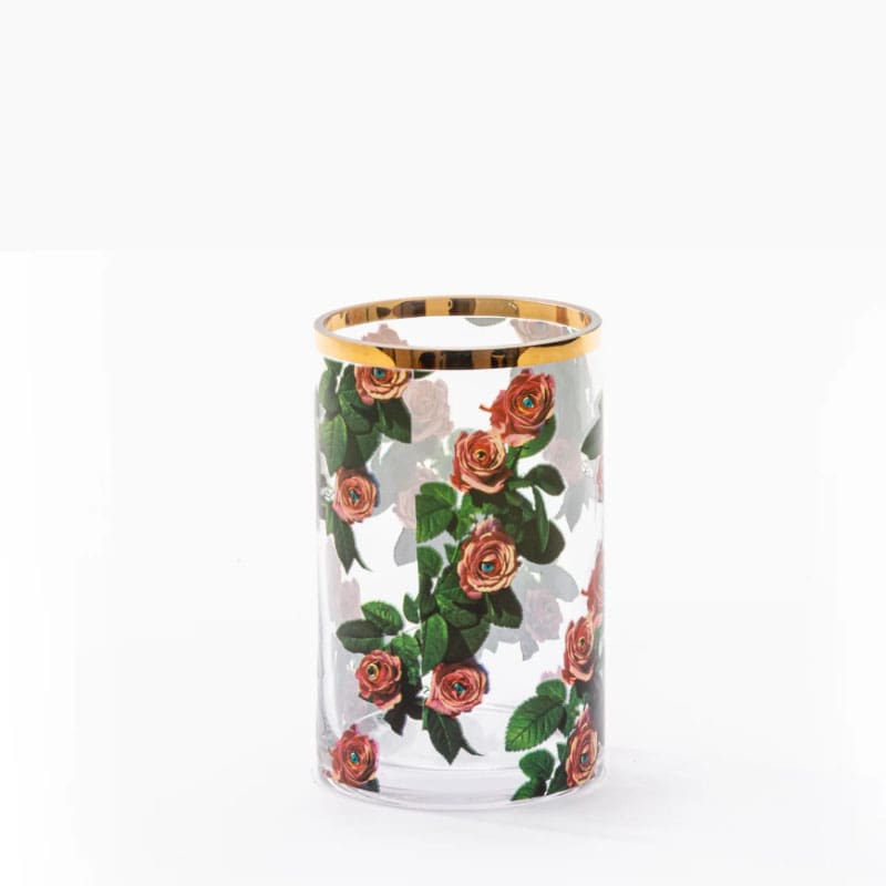Seletti Vaso in vetro cilindrico piccolo Roses 1 Longho Design Palermo