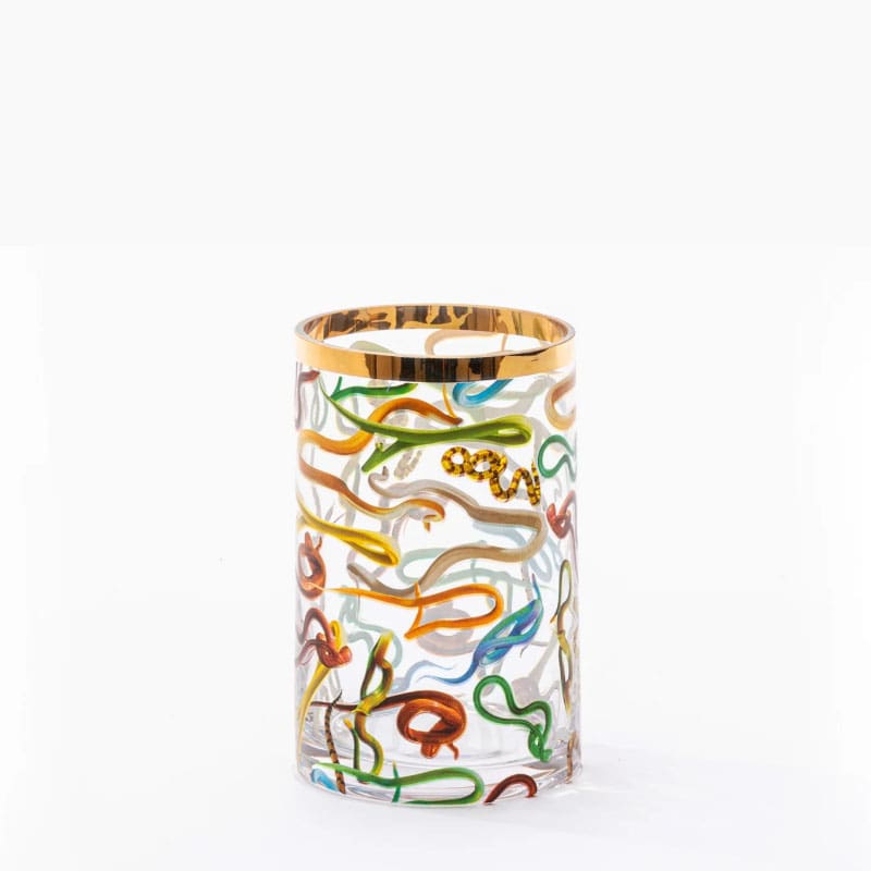Seletti Vaso in vetro cilindrico piccolo Snakes Longho Design Palermo