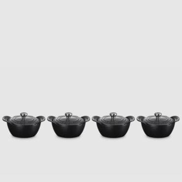 Le Creuset Set 4 Mini Cocotte Gourmand d11.9 Nero Matt Longho Design Palermo