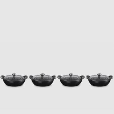 Le Creuset Set 4 Mini Tegame Basso d13.8 Nero Matt Longho Design Palermo