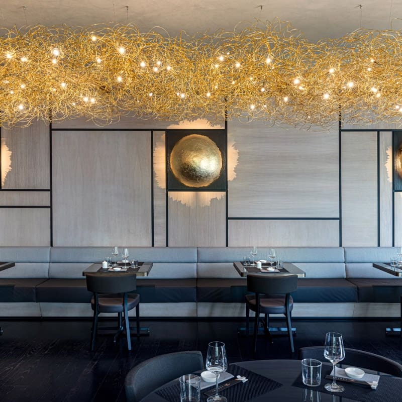 Catellani&Smith Sospensione Fil de Fer Nuvola mod A oro 1 Longho Design Palermo