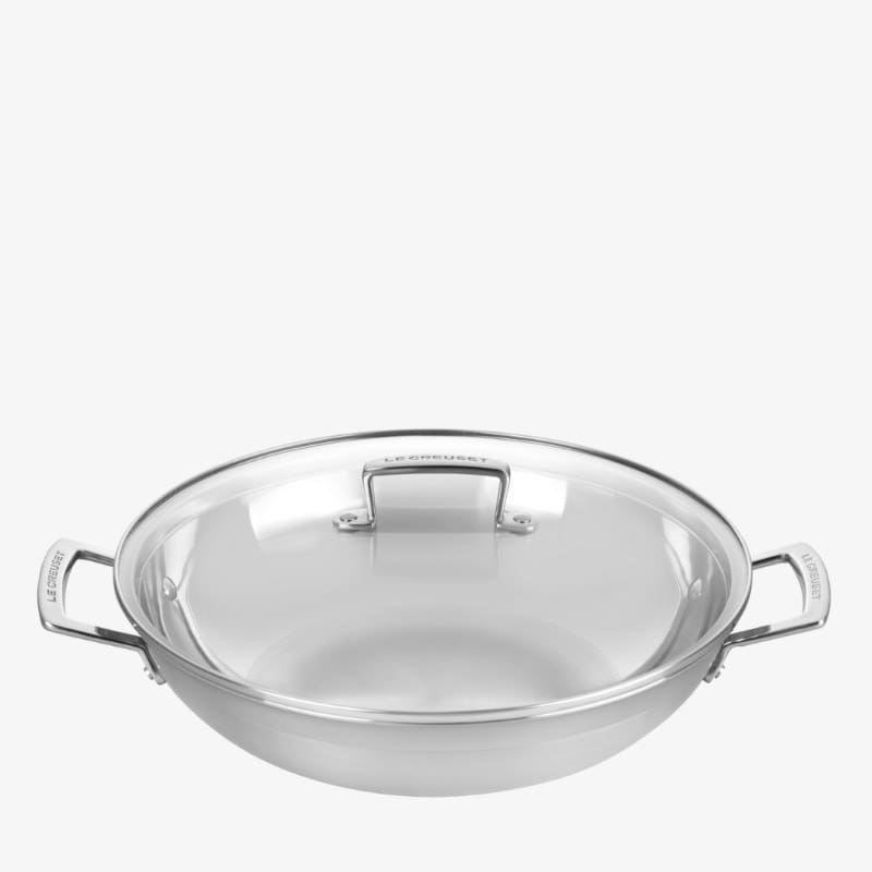 Le Creuset Padella Wok in acciaio inox e coperchio in vetro 1 Longho Design Palermo