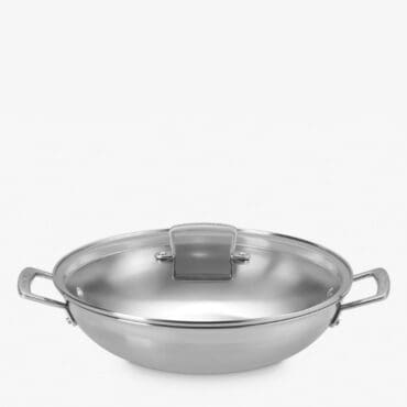 Le Creuset Padella Wok in acciaio inox e coperchio in vetro Longho Design Palermo